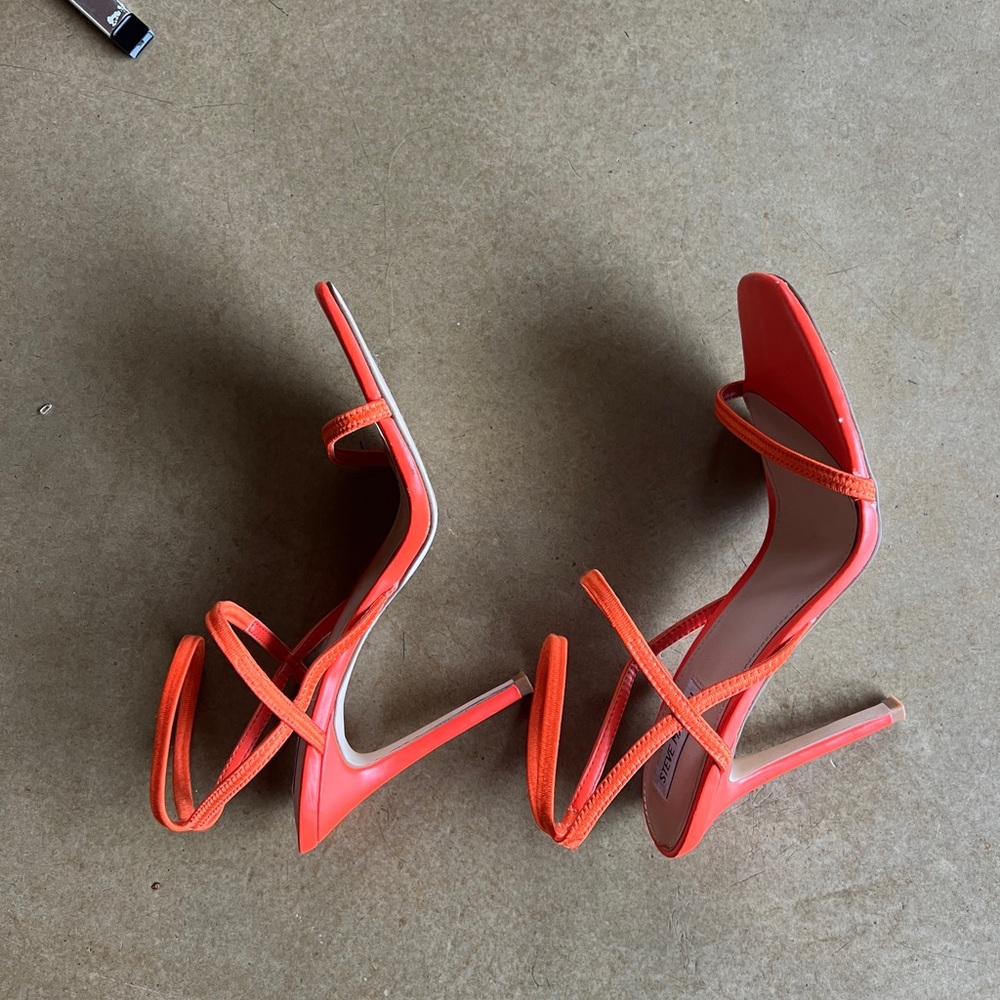 Orange Steve Madden Strappy Stiletto heels